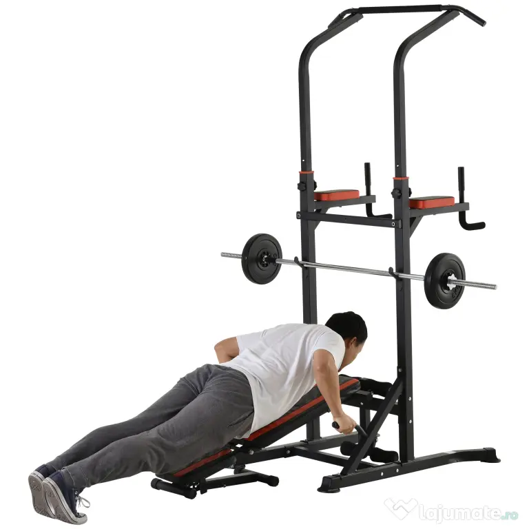 Aparat pentru sport pentru multe tipuri de exercitii, 92x178x200-236cm rosu HOMCOM | Aosom Romania