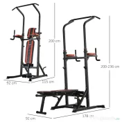 Aparat pentru sport pentru multe tipuri de exercitii, 92x178x200-236cm rosu HOMCOM | Aosom Romania