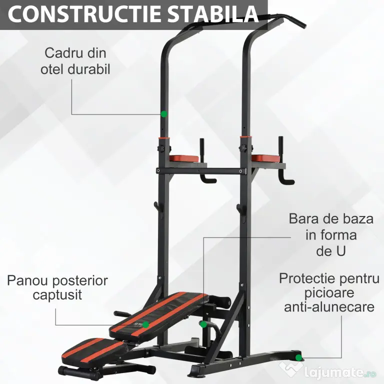 Aparat pentru sport pentru multe tipuri de exercitii, 92x178x200-236cm rosu HOMCOM | Aosom Romania
