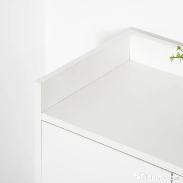 Dulap Pantofar Economie de spatiu din Lemn Alb cu Compartiment deschis, Dulap Pantofar Design pentru Intrare, 60x30x92cm HOMCOM | Aosom RO
