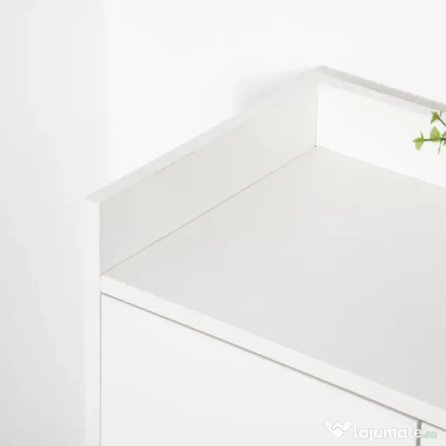 Dulap Pantofar Economie de spatiu din Lemn Alb cu Compartiment deschis, Dulap Pantofar Design pentru Intrare, 60x30x92cm HOMCOM | Aosom RO