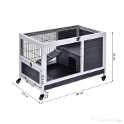 PawHut cusca cu rampa si culcus, pentru iepuri 90x53x59 cm | Aosom Romania 