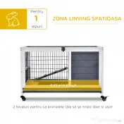 PawHut cusca cu rampa si culcus, pentru iepuri 90x53x59 cm | Aosom Romania 