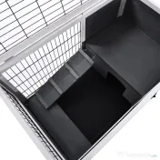 PawHut cusca cu rampa si culcus, pentru iepuri 90x53x59 cm | Aosom Romania 
