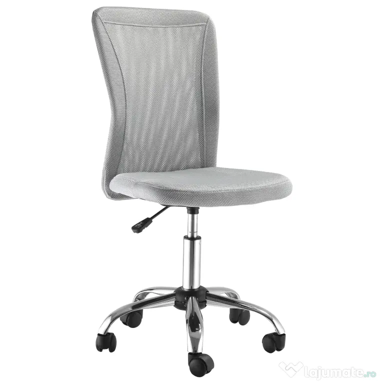 Vinsetto Scaun de Birou Ergonomic Fără Cotiere din Țesătură tip Plasă Gri | Aosom Romania
