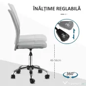 Vinsetto Scaun de Birou Ergonomic Fără Cotiere din Țesătură tip Plasă Gri | Aosom Romania 