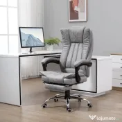 Scaun birou masaj si incalzire, pivotant 360°,62x67x113-120 cm,120 kg,Vinsetto | Aosom Romania 