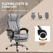 Scaun birou masaj si incalzire, pivotant 360°,62x67x113-120 cm,120 kg,Vinsetto | Aosom Romania 