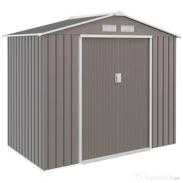 Outsunny Magazie Gradina - Căsuță de Grădină Metal 213x130x185 cm cu Uși Glisante | Aosom Romania