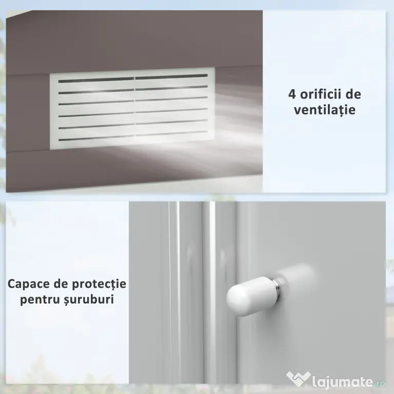 Outsunny Magazie Gradina - Căsuță de Grădină Metal 213x130x185 cm cu Uși Glisante | Aosom Romania