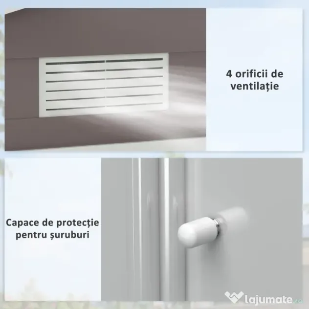 Outsunny Magazie Gradina - Căsuță de Grădină Metal 213x130x185 cm cu Uși Glisante | Aosom Romania