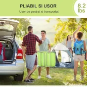 Outsunny Sezlong pentru Gradina Pliabil cu Spatar Reclinabil Verde deschis | Aosom Romania