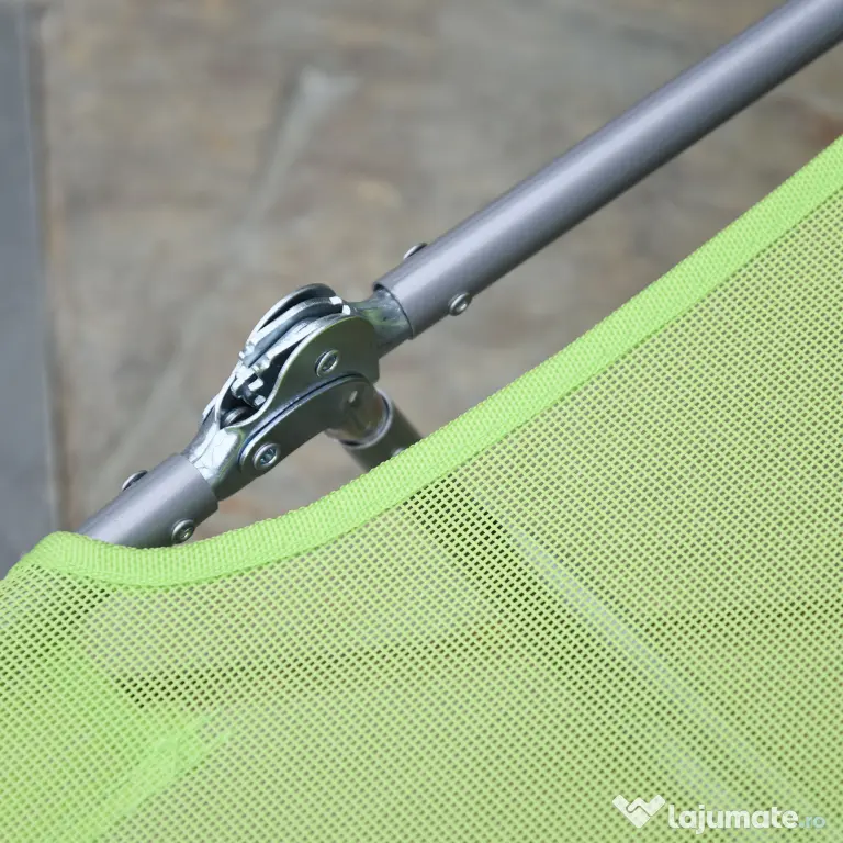 Outsunny Sezlong pentru Gradina Pliabil cu Spatar Reclinabil Verde deschis | Aosom Romania