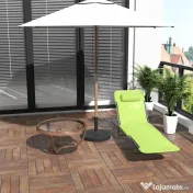 Outsunny Sezlong pentru Gradina Pliabil cu Spatar Reclinabil Verde deschis | Aosom Romania