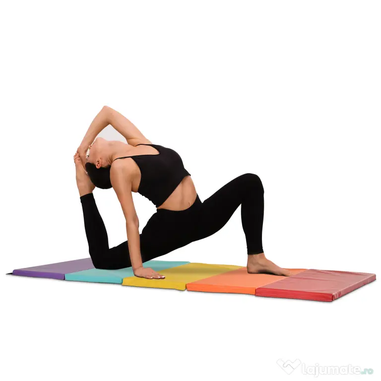 HOMCOM Mat Fitness pentru Sala si Acasa 5 Panouri Pliabile 195x76x3cm
