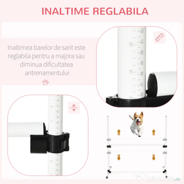 PawHut Set de 4 Piese Obstacole pentru Antrenamentul și Dresajul Câinilor, Echipament Complet pentru Agilitate | Aosom Romania