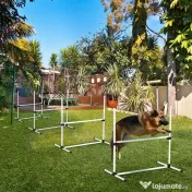 PawHut set obstacole din 4 piese pentru antrenament caini