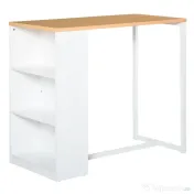 HOMCOM masa tip bar, pentru bucatarie, 115x55x100cm, alb 