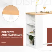 HOMCOM masa tip bar, pentru bucatarie, 115x55x100cm, alb 