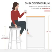 HOMCOM masa tip bar, pentru bucatarie, 115x55x100cm, alb 