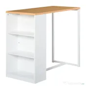 HOMCOM masa tip bar, pentru bucatarie, 115x55x100cm, alb 