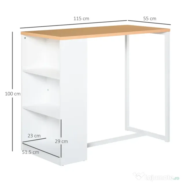 Masa tip bar HOMCOM, pentru bucatarie, masa inalta, tejghea | Aosom Romania