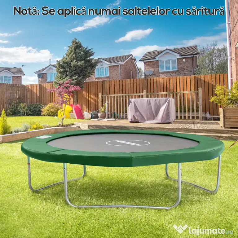 HOMCOM Husă pentru Trambulină, Pliabilă și Portabilă, de Grădină din Plastic, Ø305x1,5 cm, Verde | Aosom Romania