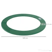 HOMCOM Husă pentru Trambulină, Pliabilă și Portabilă, de Grădină din Plastic, Ø305x1,5 cm, Verde | Aosom Romania