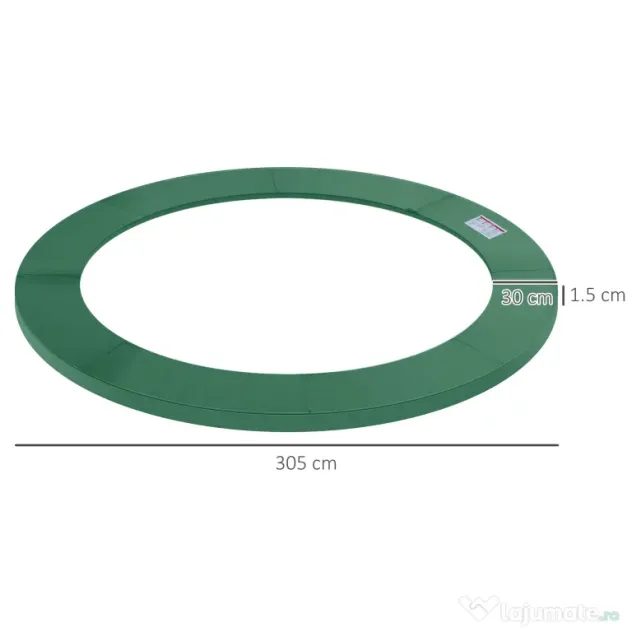 HOMCOM Husă pentru Trambulină, Pliabilă și Portabilă, de Grădină din Plastic, Ø305x1,5 cm, Verde | Aosom Romania