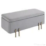 HOMCOM Bancă de Depozitare cu Șezut Tapițat și Picioare Lăcuite Aurii, 100x40x42 cm, Gri 
