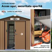 Casuta pentru Gradina, sopron pentru Unelte, magazie din Lamiera de Otel, pentru depozitare si organizare 213x127x185cm Outsunny | Aosom RO