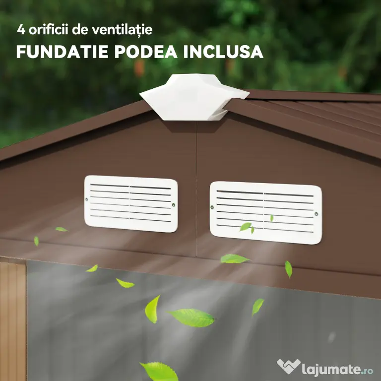 Casuta pentru Gradina, sopron pentru Unelte, magazie din Lamiera de Otel, pentru depozitare si organizare 213x127x185cm Outsunny | Aosom RO