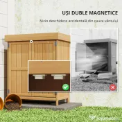 Outsunny Dulap de Grădină pentru Depozitare Unelte, Magazie Exterior cu 2 Rafturi, 74x43x88 cm, Gri | Aosom Romania