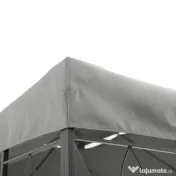 Outsunny Copertina pentru cort 4x3 m cu 2 niveluri, copertina pentru cort din poliester anti-UV cu chingi din Velcro, gri deschis