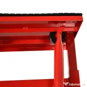 HOMCOM Suport din Otel  pentru Motociclete max 150 kg cu Suprafata de Cauciuc si Manivela, 27.5x51-69x34 cm, Rosu 
