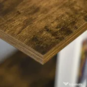 HOMCOM Bibliotecă în Stil Industrial în 5 Niveluri cu Cadru din Fier 102x30x160 cm, Maro | Aosom Romania