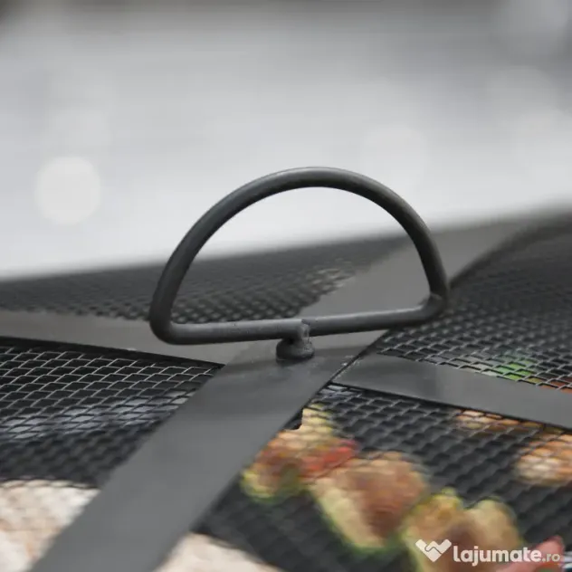 Outsunny Brazier pentru Grădină cu Capac de Protecție și Grătar, Ideal pentru Seri în Aer Liber, Design Pragmatic | Aosom Romania