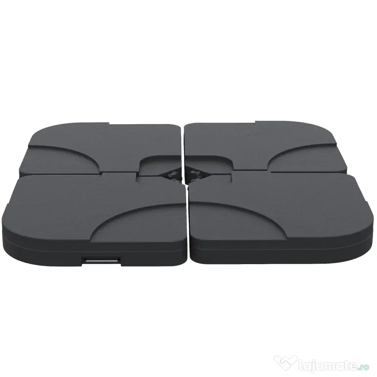 Outsunny Set de 4 Baze Umbrelă de Grădină din Plastic Rezistent la Apă 50x50x7.5cm pentru Stabilitate | Aosom Romania