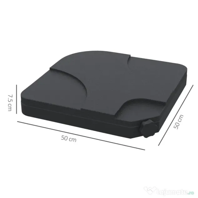 Outsunny Set de 4 Baze Umbrelă de Grădină din Plastic Rezistent la Apă 50x50x7.5cm pentru Stabilitate | Aosom Romania
