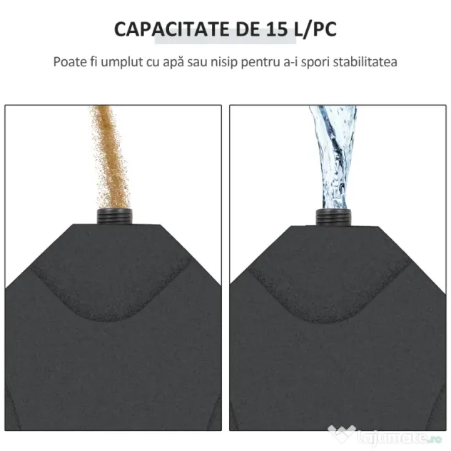 Outsunny Set de 4 Baze Umbrelă de Grădină din Plastic Rezistent la Apă 50x50x7.5cm pentru Stabilitate | Aosom Romania