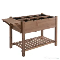 Outsunny Jardiniera din lemn pentru gradina, 123x54x74cm, maro