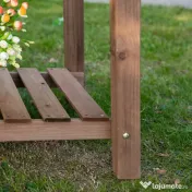 Outsunny Jardinieră Supraînălțată din Lemn | Grădinărit cu Raft Pliabil și Spațiu de Depozitare | 123x54x74 cm Maro | Aosom Romania 