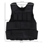 HOMCOM Vesta ponderata 20kg cu 38 Greutati, Captuseala si Inchideri cu Velcro 