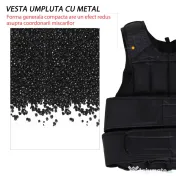 HOMCOM Vesta ponderata 20kg cu 38 Greutati, Captuseala si Inchideri cu Velcro 