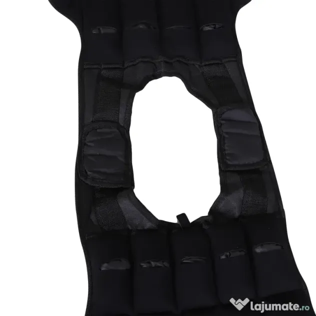 HOMCOM Vesta ponderata 20kg cu 38 Greutati, Captuseala si Inchideri cu Velcro