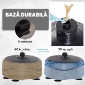 HOMCOM Punching Ball cu Înălțime Reglabilă cu Mănuși de Box, din Oțel, Piele Sintetică și PE, Ø48x136-154 cm, Negru și Roșu 