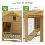 PawHut Coteț Prefabricat din Lemn pentru 2 Găini cu Gard pentru Grădină 150.5 x 54 x 87cm | Aosom Romania