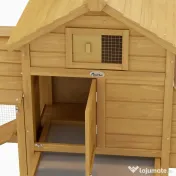 PawHut Coteț Prefabricat din Lemn pentru 2 Găini cu Gard pentru Grădină 150.5 x 54 x 87cm | Aosom Romania