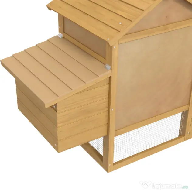 PawHut Coteț Prefabricat din Lemn pentru 2 Găini cu Gard pentru Grădină 150.5 x 54 x 87cm | Aosom Romania