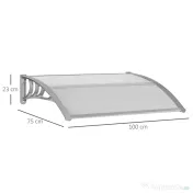 Outsunny Copertină Anti-UV din Policarbonat pentru Uși și Ferestre 100x75cm | Aosom Romania 